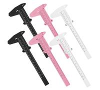 MOTHNUR 6pcs Eyebrow Measuring Rulers and Calipers Set, Portable Double Scale Vernier Rulers in White, Black, Pink for Precise Eyebrow Makeup Mapping and Tattoo Design