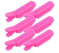 MOTHNUR 6pcs Hairdressing Curlers and Hair Shaping Clips Set, Rose Red Lightweight Wave Rollers for Women, Volume Root Lift Hair Rollers for Diy Styling at Home