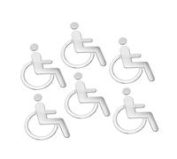 MOTHNUR 6pcs Handicap Bathroom Sign Fade-resistant Wheelchair Disabled Toilet Decals with Bold Accessibility Symbol Restroom Markers for Hospitals Hotels and Commercial Buildings