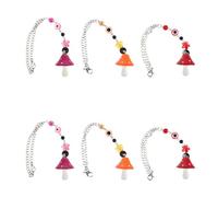MOTHNUR 6pcs Hanging Evil Eye Mushroom Charms for Mobile Case and Car Rear View Mirror Protective Bead Pendants with Unique Symbolic Design Handsfree Convenience for Travel and Outdoor Use