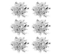 MOTHNUR 6Pcs Metallic Cheerleading Wristbands Silver Star Design, Colorful Pom Pom Dance Party Accessories for Cheer Squad Gear and Cheerleader Wrist Props