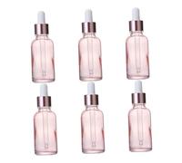 MOTHNUR 6Pcs Mini Glass Dropper Bottles Pink Essential Oil Containers with Precise Dosage Control for Aromatherapy Perfume Blends and DIY Handmade Mixes