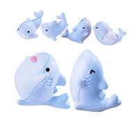 MOTHNUR 6pcs Mini Sea Resin Animal Figurines Ocean Miniature Decor Cute Shark Whale for Home Decoration Theme Micro Landscape Craft