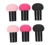 MOTHNUR 6pcs Mushroom Head Makeup Sponges Dry and Wet Dual-use Powder Puff for Lightweight Elastic Cosmetic Blending Tools in Rose Red Black Pink