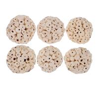 MOTHNUR 6Pcs Natural Edible Soft Ball Foraging for Rabbits Guinea Pigs Hamsters Chinchilla Cage Accessories Chew for Dental Care and Boredom Relief