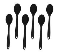 MOTHNUR 6pcs Non-Stick Serving Spoon Nonstick Kitchen Spoon Spaghetti Silicone Kitchen Soup Soup Silicone for Mixing Multifunction Black