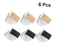 MOTHNUR 6Pcs Portable Ring Notepads Black White Binder Loose-Leaf Memory Cards Blank Flash Study Pads for Students Refillable DIY Writing Paper