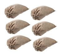 MOTHNUR 6pcs Reusable Linen Drawstring Bags for Vegetables Strong Burlap Potato Storage Sacks Multipurpose Root Vegetable Storage and Garden Use
