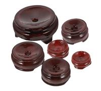 MOTHNUR 6pcs Round Wood Holder Sphere Stands for Display Crystal Balls Wooden Crystal Display Base Walnut Bottom Decorative Ball Stand for Home Office Decor