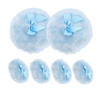 MOTHNUR 6pcs Soft Powder Puff with Bow Handle Fluffy Long Plush Applicator for Gentle Skin Care Portable Body Powder Puff for Diaper Changing and Travel Use