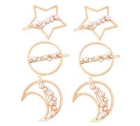 MOTHNUR 6pcs Star and Moon Hair Clips Fashion Pearl Hair Pins for Women Girls Cute Barrettes for Parties Birthdays and Festivals Versatile Accessories for Every Occasion