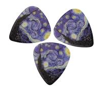 MOTHNUR 6pcs Starry Pattern Xylonite Guitar Picks Electric Bass Ukulele Plectrums Smooth Feel Comfortable Playing Accessories