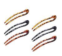MOTHNUR 6pcs U-shaped Hair Forks Retro Leopard Print Hair Clips Elegant French Style Hairpins for Women Vintage Pattern for Updo and Daily Wear