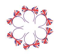 MOTHNUR 6pcs Uk Flag Bow Hair Hoop Butterfly Hairband for Festival Union Jack Headband England Headwear Fans Bowknot Headpiece