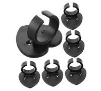 MOTHNUR 6pcs Wall-mounted Microphone Holders Anti-rolling Rings for Wireless Mic Stand Multi-functional Clips for Microphone and Nameplate Fixing Easy Installation Black