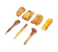 MOTHNUR 7pcs Gua Sha Scraping Board Transparent Facial Body Massage Tools for Skin Care Boost Anti-aging Portable Body Care Kit