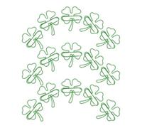 MOTHNUR 80pcs Green Clover Shaped Metal Paper Clips - Decorative Flat Fancy Clips for School Office and Planner Use - St Patrick’s Day Shamrock Bookmark for Notes and Documents