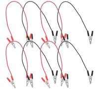 MOTHNUR 8pcs Double-ended Insulated Copper Electricity Demo Teaching Wires Test Leads with Red Black Alligator Clips for School Physics Experiments and Electrical Circuit Connections
