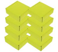MOTHNUR 8pcs Double-sided Green Corrugated Storage Boxes Packaging for Online Shopping and Small Item Transport