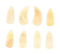 MOTHNUR 8pcs Guzheng Fake Nails Single Groove Protective Practice Finger Tips Light Yellow for Guzheng Playing and Grading