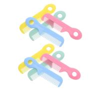 MOTHNUR 8pcs Hair Comb with Rounded Tooth Detangler Brushes for Newborns and Safe Non-Toxic Plastic Scalp Care Massage Brushes for Sensitive Skin and Daily Grooming