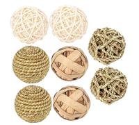 MOTHNUR 8pcs Hamster Chew Toys Molar Balls Natural Grass Rolling Playthings for Rabbits Guinea Pigs Small Pets Cage Accessories