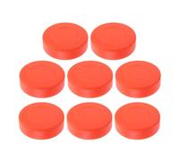 MOTHNUR 8PCS Matte Orange PVC Ice Hockey Pucks Flat Plastic Sports Training Replacement Pucks for Beginner Hockey Practice and Game Use