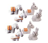 MOTHNUR 8pcs Mini Resin Donkey Figurines Rustic Farm Animal Ornaments for Fairy Garden Micro Landscape DIY Vintage Style Miniature Animal Decor