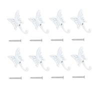 MOTHNUR 8pcs Retro Butterfly Metal Hanging Hooks Heavy Duty Zinc Alloy Wall Coat Hangers Elegant European Style Decorative Cabinet Hooks for Wardrobe Clothes Storage