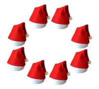 MOTHNUR 8pcs Santa Hat Big Felt Festive Knit Adult before Assorted Men Xmas Crazy Holiday Hats Velvet Bulk Cloth Red