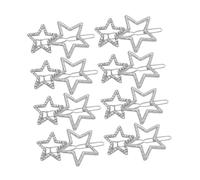 MOTHNUR 8pcs Star-shaped Hair Clips for Women Lightweight Bling Hairpins Styling Accessories for All Hair Types Glamorous Silver Costume Jewelry