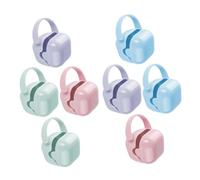 MOTHNUR 8pcs Travel Pacifier Holder Case for Babies Portable Pp Pacifier Storage Box with Handle for On-the-go Use and Nursery Organization