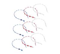 MOTHNUR 9PCS Patriotic Star Hair Hoops for Women and Independence Day and Memorial Day Party Accessories Durable Headbands and Festive Headwear for Celebrations