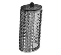 MOTHNUR Acrylic Cotton Ball and Swab Organizer with Lid Black Makeup Pads and Swabs Storage Box for Bathroom Vanity Sturdy Cotton Rounds and Holder