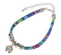 MOTHNUR Adjustable Bohemian Style Safety Cat Collar with Bell for Kittens Soft Fabric Breakaway Buckle Pet Necklace in Blue and Comfortable Cat Accessory