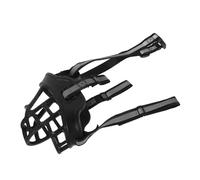 MOTHNUR Adjustable Breathable Dog Muzzle for Biting Barking Chewing Prevention with Secure Neck Strap Reflective Black Mesh Pet Mouth Cover for Small to Large Dogs Outdoor Use