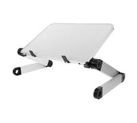MOTHNUR Adjustable Laptop Stand for Desk Foldable Desktop Riser with Height Modifiable Design Portable Computer Holder Compatible with Laptops and Tablets Ergonomic and Sleek White Riser