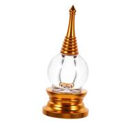 MOTHNUR Alloy Crystal Bodhi Pagoda Ornament Small Meditation Decoration for Office Desk Buddha Desk Decor Fengshui Statue for Home Study Shelf Display