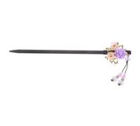 MOTHNUR Ancient Style Chinese Hairpin Floral Design and Amethyst Tassel Elegant Hair Bun Holder for Women Vintage Chopstick Hair Accessory for Traditional Dress