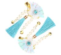 MOTHNUR Antique Japanese Style Kimono Hair Clips with Tassels and Flower Fan Design Elegant Hair Accessories for Women for Parties Weddings and Daily Wear
