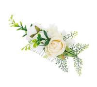 MOTHNUR Artificial Rose Flower Hair Comb for Women Decorative Metal Bridal Hair Accessory Graceful Design for Weddings Parties Proms and Special Occasions