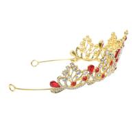 MOTHNUR Baroque Style Rhinestone Bridal Tiara Crown Comb, Red Vintage Wedding Party Headpiece for Women, Bride Fairy Crown Decoration