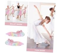 MOTHNUR Breathable Ballet Shoes for Soft Flexible Sole Preschool Dance Flats Comfortable Gymnastics Slippers with Breathable Fabric for Dance Practice and Yoga Pink