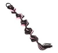MOTHNUR Bubble Braided Ponytail Extension with Hair Tie for Highlighted Brown-black Pink Bubble Braid Quick Easy Stylish Hairpiece for Daily Wear Parties Weddings Cosplay