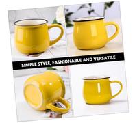 MOTHNUR Ceramic Coffee Mug Bright Yellow Belly Milk Cup with Handle for Home Office Tea Juice Drinking Suitable for Coffee Shops and Restaurants