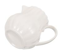 MOTHNUR Ceramic Milk Pitcher Small Milk Container Creamer Jug for Coffee Bar Latte Art Pouring Porcelain Jug with Smooth Spout and Elegant White Embossed Design