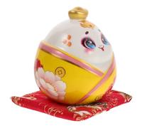 MOTHNUR Ceramic Snake Year Money Bank Deposit Box for Adults Yellow Lucky Snake Statue Coin Storage Jar Traditional Wealth Symbol Piggy Bank Gift for Prosperity and Fortune