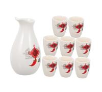 MOTHNUR Ceramic Wine Sake Serving Cups Pot for Home Dining Party Occasions Made of Ceramic Sake Kit Material Featuring Elegant Printed Design