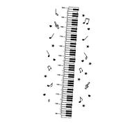 MOTHNUR Children Height Measuring Sticker PVC Wall Decal Piano Pattern Waterproof Accurate Recording White and Black for Bedroom and Playroom