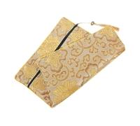 MOTHNUR Chinese Style Embroidery Cloth Pouch with Zipper Closure Large Scripture Wrapping Bag for Bible and Book Storage Soft Protective Case for Buddhist Scriptures and Sundries